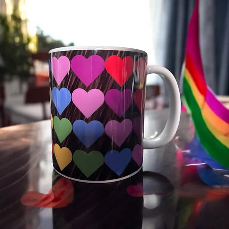 Rainbow hearts Mugs