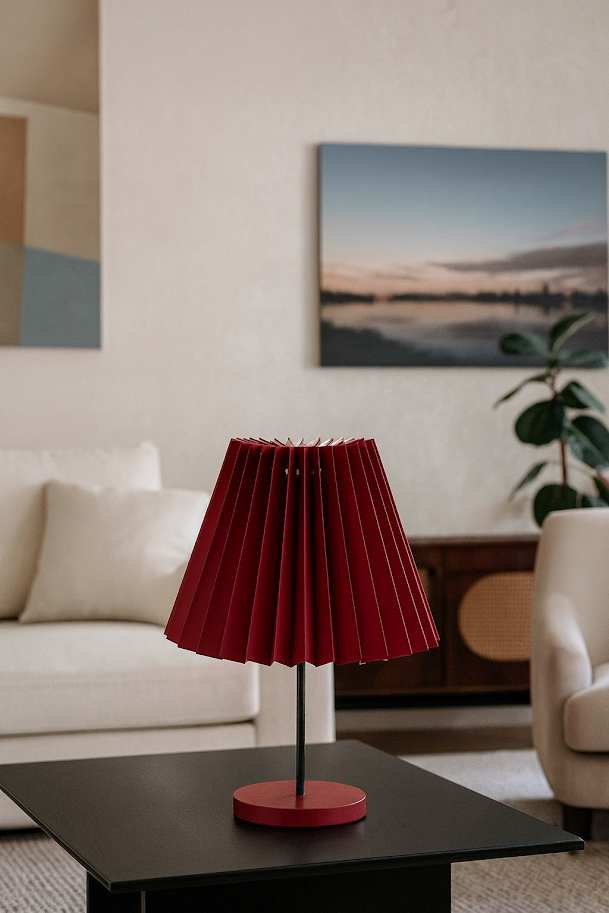 Burgundy Accordion Shade